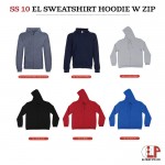 El Print Sweatshirt Hoodie With Zip